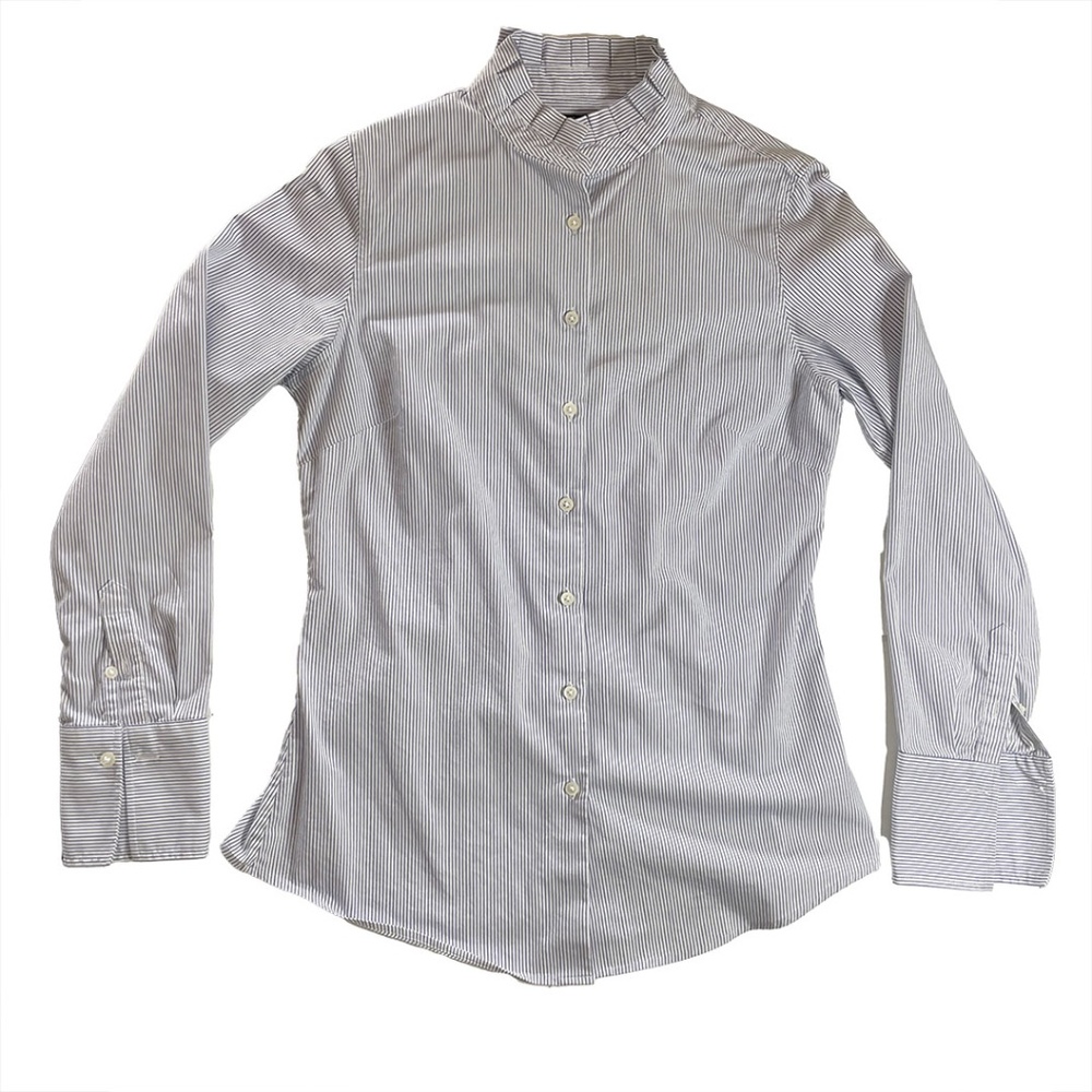 Banana Republic Blue and White Striped Riley Shirt Sz 4